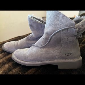 UGG boots with lace back in grey size 7.5. Barely worn.